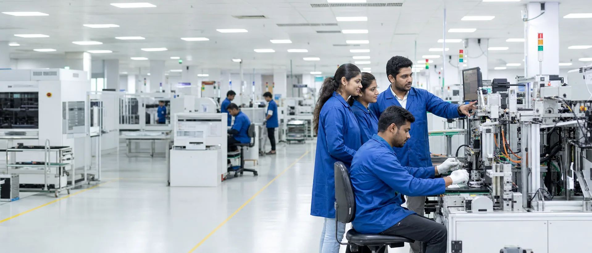 DHEEXA technical teams supporting a modern electronics production line